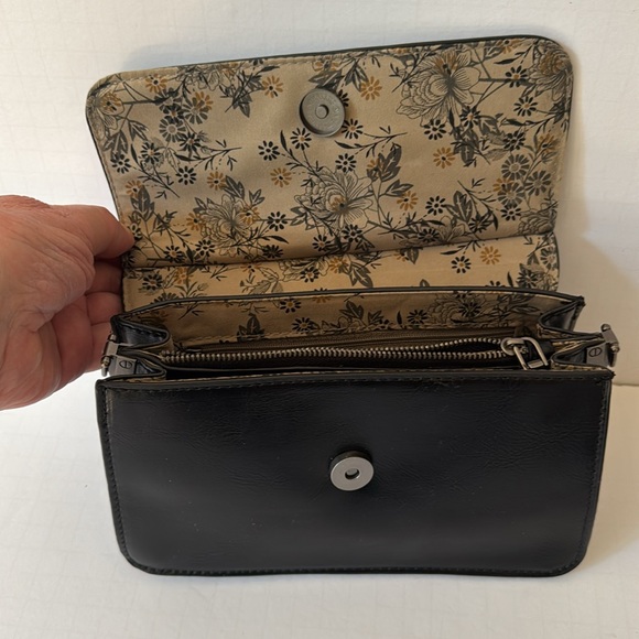 Joy Susan Bag Black Aria Ring Wrist Clutch Crossbody Vegan Leather - Picture 4 of 8